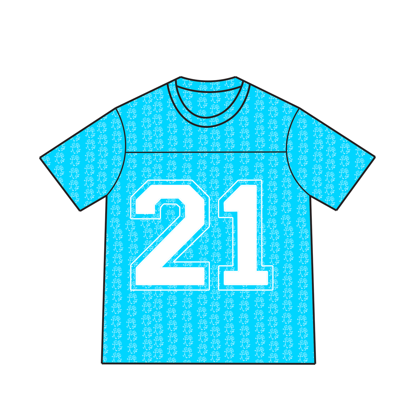 Blue w/White Jersey